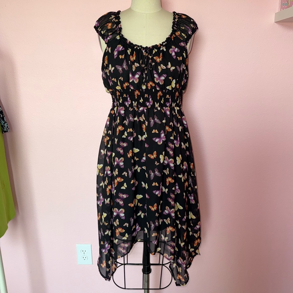 Y2K Butterfly Handkerchief Hem Dress